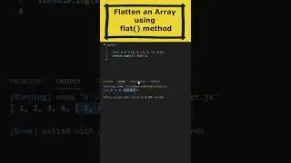 Flatten an Array using flat() method in javascript 