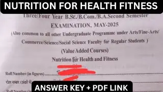 nutrition for health and fitness ba 1st year answer key 2025