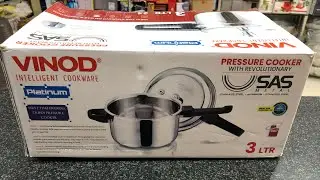 Vinod 3ltr Tri-ply Stainless Steel Pressure Cooker Unboxing