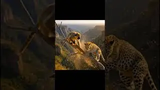 When curiosity and danger share the same branch 🐒🐆😳 #wildlife