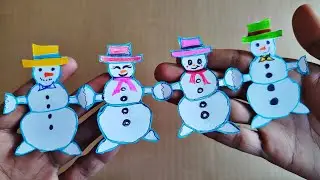 Как сделать очаровательного снеговика из бумаги на Рождество 🎄 | Простая поделка из бумаги
