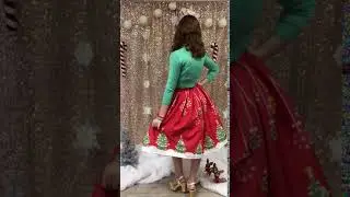 Kitschy Christmas Novelty Print Skirt