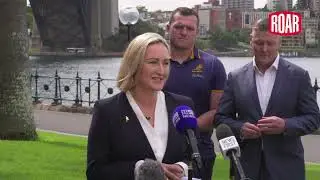 PRESSER: Angus Bell, Andrew Kellaway, Phil Waugh & Dr Marjorie O'Neill mark 100 days until Lions