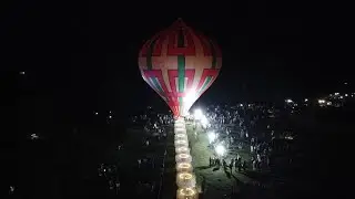 40m Bola de Fogo da confecção a soltura filmagem completa terrestre e aérea