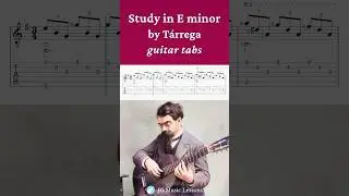 Study in E minor by Tarrega guitar tabs