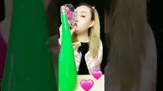 Rainbow Colourful Drinks ASMR Drinking Shows! Drinking Sounds! Grape Glass #asmr #shorts #viral