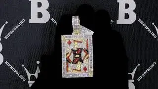 King of Diamonds CZ Hip Hop Bling Bling Pendant | Texas Hold em Poker Jewelry | Iced Out