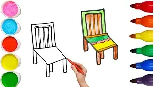 How To Draw cute Chair Drawing, Painting & Coloring For Kids and Toddlers_🌈🎨