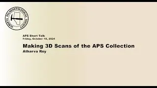 Atharva Roy - Making 3D Scans of the APS Fossil Collection