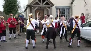 Shakespeare Morris dance 'Charlecote-Bidford-on-Avon' New Year's Day  The Boars Head Hampton Lucy