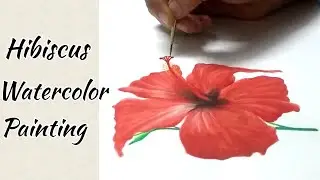 How to draw hibiscus with watercolor | Full Video #watercolor #paintings #hibiscus #flowers