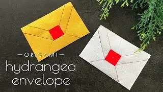 折り紙あじさいふうとう💠origami hydrangea envelope (日本語音声)