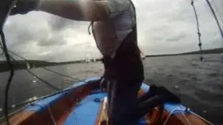 international contender dinghy skiff at YDSC, sailing on the run at YDSC