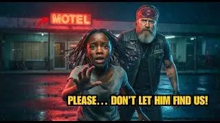 Little Black Girl Begs Biker for Help as Neon Motel Sign Flickers