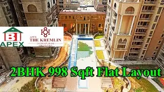 Apex The Kremlin Siddharth Vihar, Ghaziabad - 2BHK 998 Sqft Flat Layout