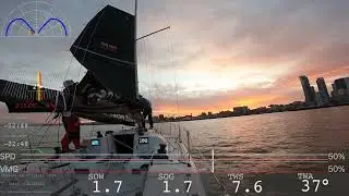 Folding the mainsail