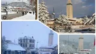 اجواء الثلج بمدينة أزرو🤍⛄☃️⛷️