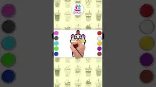 Bubble Tea Drawing Tutorial For Kids🧋 #shorts #drawing #howtodraw