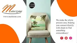 Throw Pillow With Your Photo or Logo - MARKTZON.COM #custom #pillow