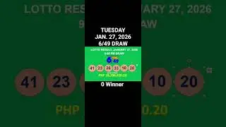 LOTTO RESULTS, 6/49 DRAW, JANUARY 27, 2026@LottoResultTV15K
