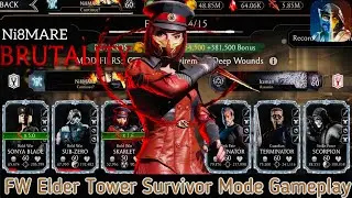 Kold War Sub-Zero , KW Sonya Blade  & KW Skarlet | Survivor Mode Brutality Gameplay | MK Mobile