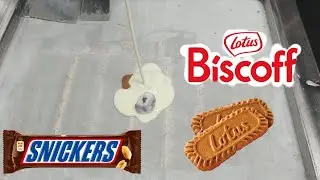 How to make Lotus Biscof and Snickers Chocolate Ice cream Rolls | Instant roll (-30&deg;c) Open freezer.