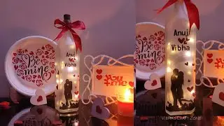 Best Gift For Anniversary/Wedding/Valentine| DIY Bottle Art|Vibha's Craft Zone
