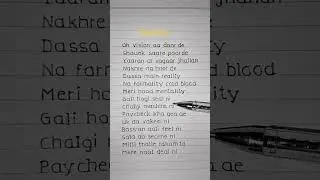 Supreme - Shubh (Handwriting Lyrics) Cold blood meri hood mentality ❤️&zwj;🔥 || Lyrics vibes #shorts