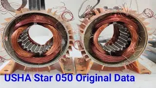 0.5 HP USHA MOTOR ORIGINAL WINDING DATA.