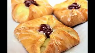 Cream Filled Danish Squares Recipe I Recette de Danoises &agrave; la Cr&egrave;me! عجينة مورقة دانواز بالكريما👇👇