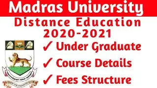 Madras University Distance Education-UG Course Details 2020- 2021 -Fees structure