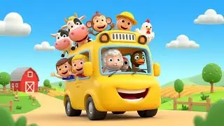 Wheels on the Bus 🚌 | Farm Animals Song 🐄🐑 | Kids Nursery Rhymes