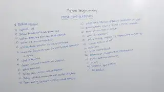 IMPORTANT QUESTIONS PYTHON | BCA