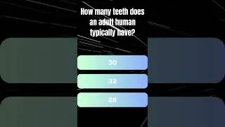 How many teeth does an adult human usually have?  #facts #quiz #generalknowledge #please #subscribe