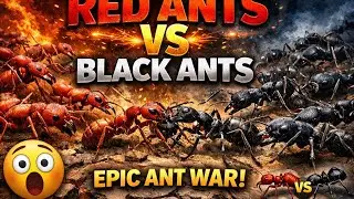 😱Nature&rsquo;s Real Fight: Red Ant Army vs Black Ant Army😱#shorts #short #viral 