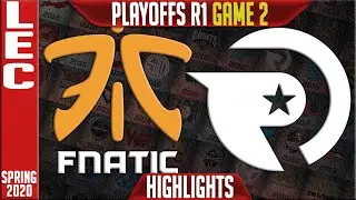 FNC vs OG Highlights Game 2 | LEC Spring 2020 Playoffs Round 1 | Fnatic vs Origen G2