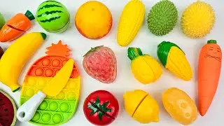 ASMR おままごと トントン♪おもちゃ 果物 カット音 Cutting Fruits Sounds ASMR with New Cutting Board Sound
