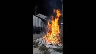 Το έθιμο  κάψιμο των κέδρων, 18/2/2018, Λιτόχωρο