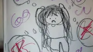 Yuroro's drawing #13 Anxiety worries sadness loneliness anger confuse headache day