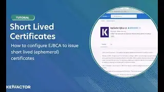 Short-lived certificates – Configure EJBCA to issue short-lived (ephemeral) certificates