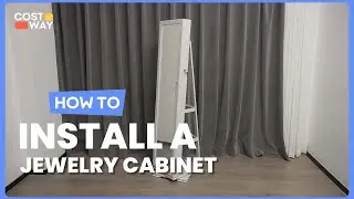 How to Install the 360&deg; Rotatable 2-in-1 Lockable Jewelry Cabinet | HW64483 #costway #howto