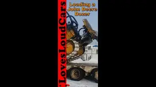 850L John Deere Crawler Dozer being loaded on scissor neck trailer #SHORTS