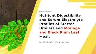 Nutrient Digestibility and Serum Electrolyte Profiles of Moringa and Black Plum Leaf Meals