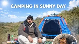 camping in sunny day//sunny day camping and cooking leg piece//Pakistani kashmiri village life vlogs