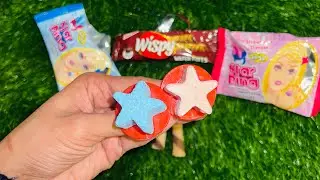 Satisfying ASMR Unboxing Star Ring Cutting , Rainbow Chocolates  Cutting , Gummy candy #satisfying