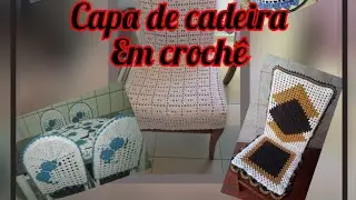 capa de cadeira em crochê .