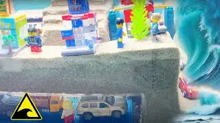 Tsunami Hits LEGO City and Food and Drink Zone - Dam Breach Experiment