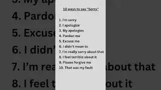 🔟 Different Ways to Say &ldquo;Sorry&rdquo; in English