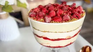 Pisztáciás málnás tiramisu