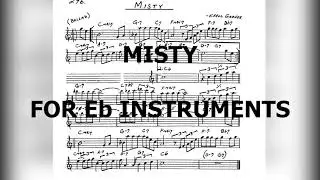 Misty - good audio quality backing track - Alto Sax (Eb Instruments) - pdf link on description